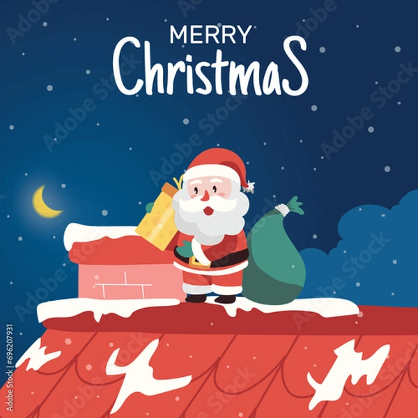 Obraz Hand drawn christmas with santa claus