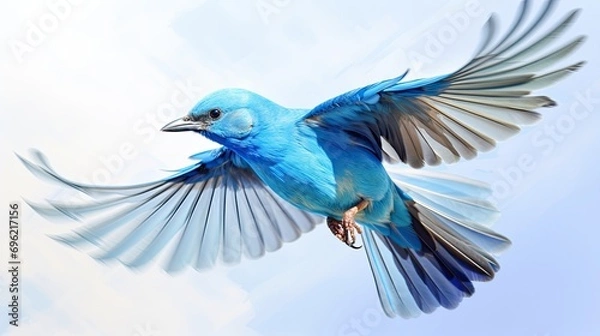 Fototapeta Splendid Bluebird in Flight