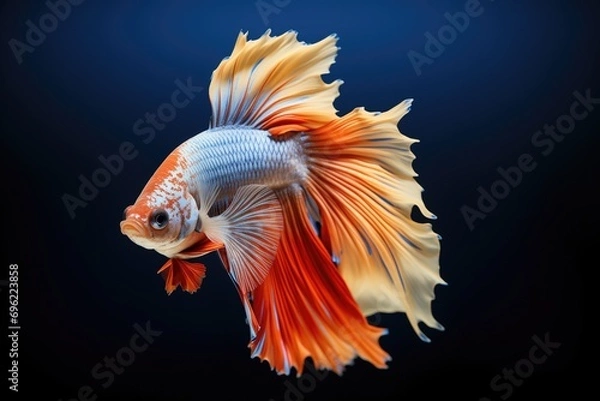 Fototapeta siamese fighting fish displaying vibrant fins