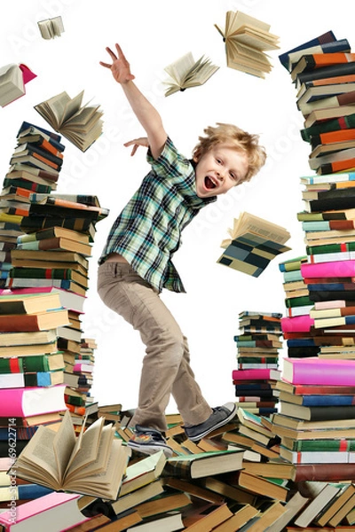 Fototapeta Book sellout and boy-reader