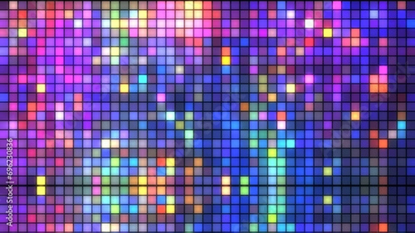 Fototapeta 3D paint, abstract glittering geometric shape texture, soft blur ,smooth glow light background, fantasy disco design. celebration decoration wall, 