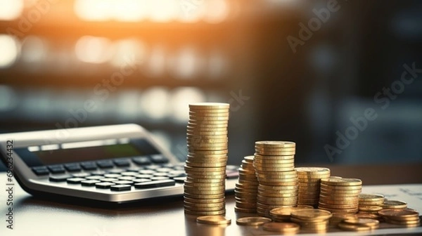 Obraz Finance and money background concept for business and asset management. Economics, financial growth through investment in valuable assets to generate profit.