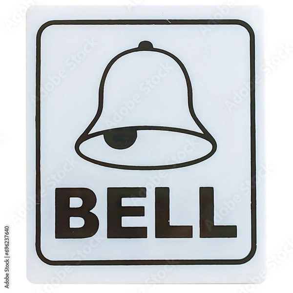 Fototapeta a label with the word "bell" usually placed in front of the house
