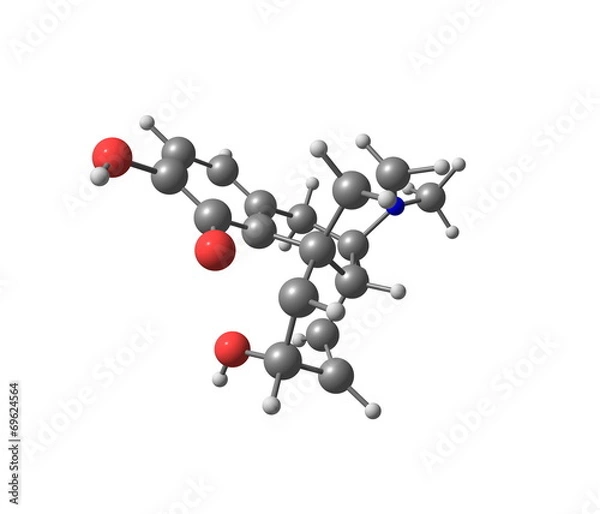 Fototapeta Morphine molecule isolated on white