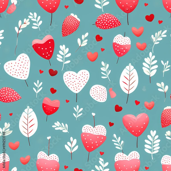 Fototapeta seamless pattern with hearts