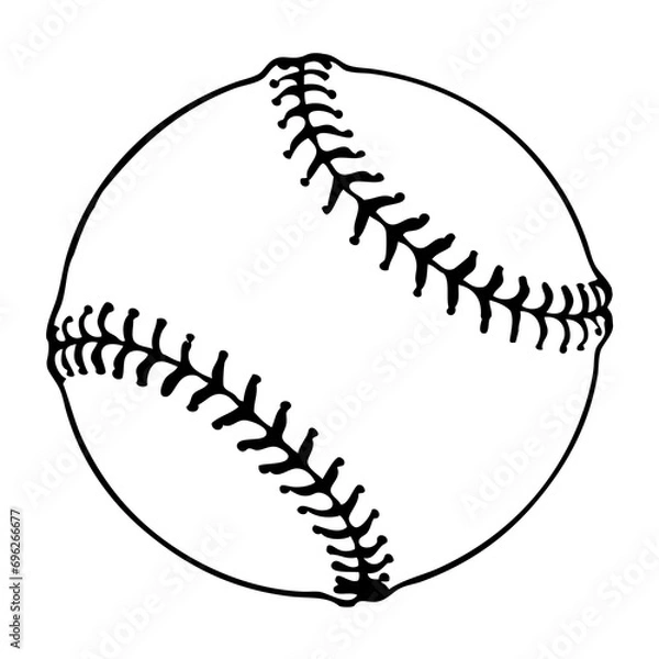 Obraz baseball ball line vector illustration
