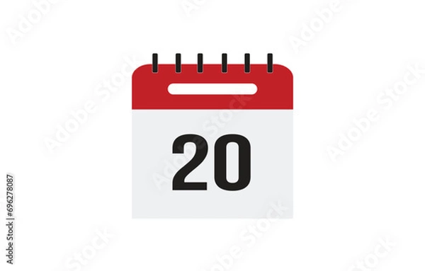 Fototapeta Calendar flat icon for websites and graphic resources. Important date. vector illustration of calendar with specific day .
