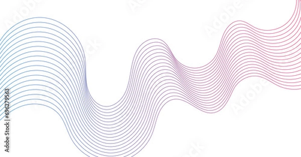 Obraz Flowing Wave Pattern Halftone Curve Shape on Transparent Background	