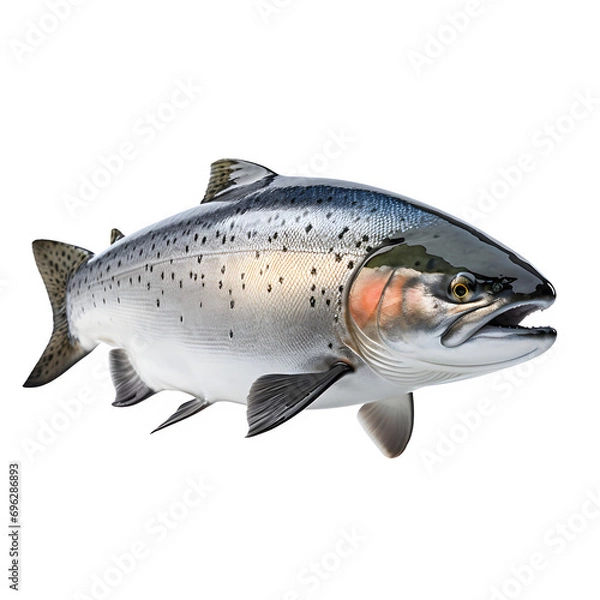 Fototapeta Atlantic salmon isolated on transparent background Generative AI	
