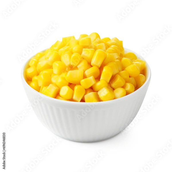 Obraz Roasted salted corn snack isolated on a transparent background, ai technology