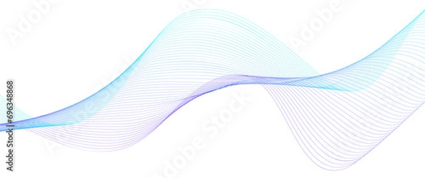 Fototapeta Abstract Colorful Waves Transparent Isolated