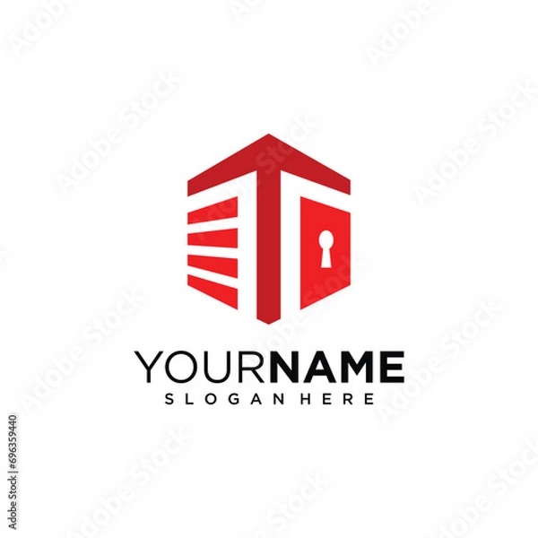 Fototapeta Self storage logo design template with letter T