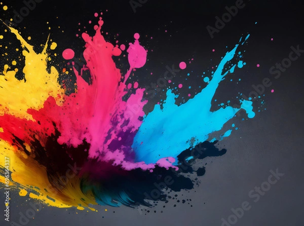 Fototapeta abstract multicolor splash on Black background