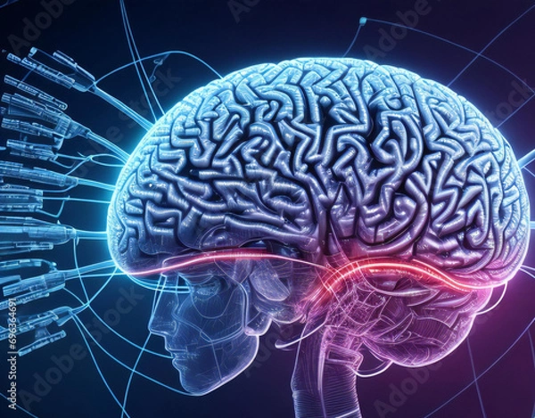 Fototapeta 3d rendered illustration of human brain injection 