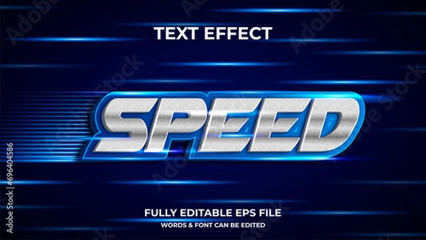 Obraz Speed 3D text effect editable modern lettering typography font style
