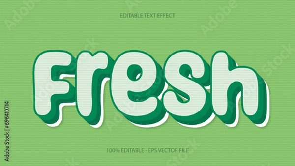 Fototapeta Vector Fresh Editable Text Style Effect