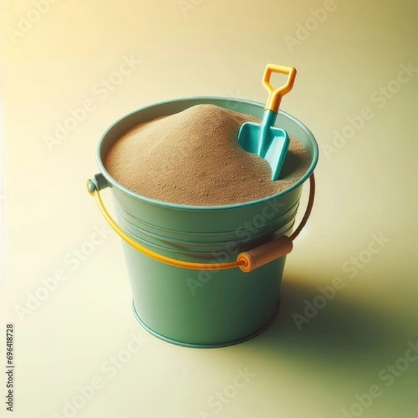 Fototapeta bucket with sand and spade
