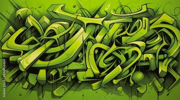 Obraz background graffiti style on green background