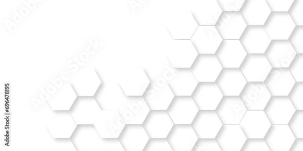 Fototapeta Background hexagons White Hexagonal Luxury honeycomb grid White Pattern. Vector Illustration. 3D Futuristic abstract honeycomb mosaic white background. geometric mesh cell texture.