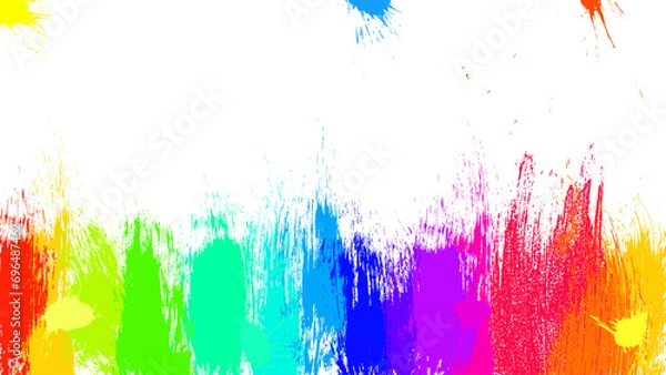 Obraz Colorful abstract grunge background, vector EPS10. Multicolor abstract wallpaper. Vivid backgrounds series. Bright rainbow colors. Vector without gradient with copy-space. High quality traced brushes