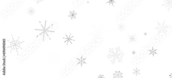 Fototapeta Winter Flurry: Mesmeric 3D Illustration Depicting Descending Festive Snowflakes