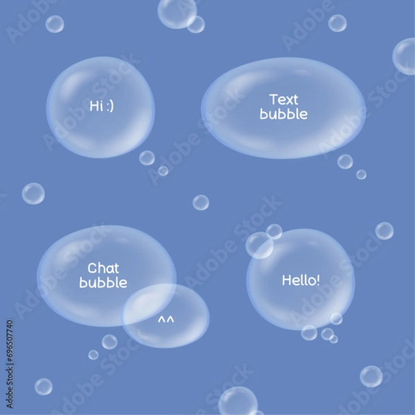 Obraz transparent chat text bubbles in 3d soap air style
