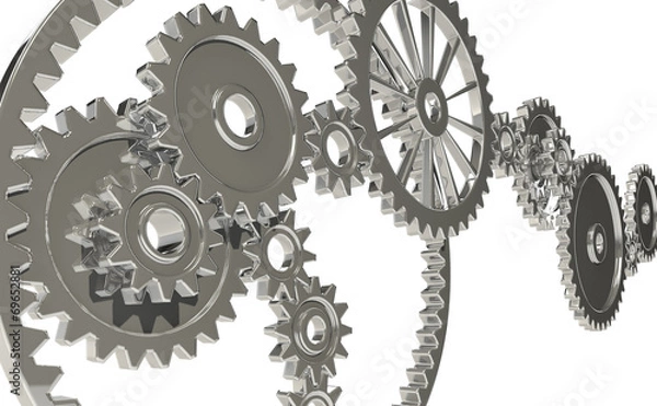 Obraz メタリックな歯車