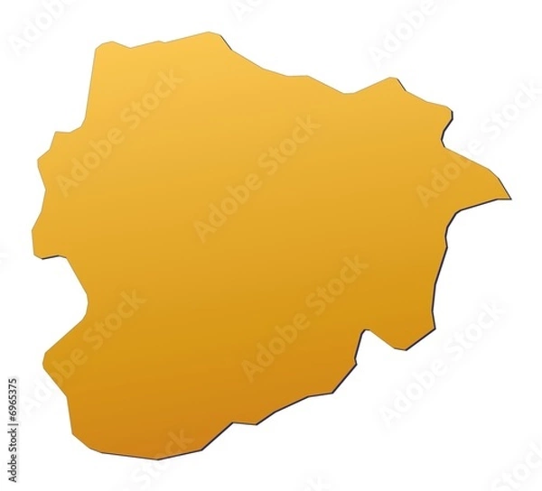 Fototapeta Andorra map filled with orange gradient. Mercator projection.
