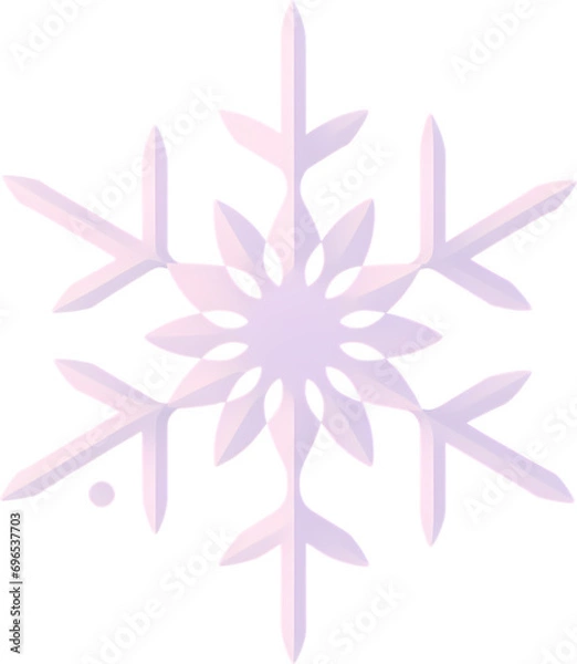 Obraz "Snowflake 3D illustration, Snowflake drawing