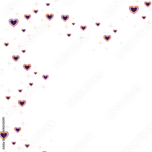 Fototapeta rainbow hearts frame without background valentine's day