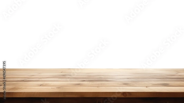 Fototapeta Realistic Empty blank wood table isolated on transparent background, for product promotion placement, marketing display product, png