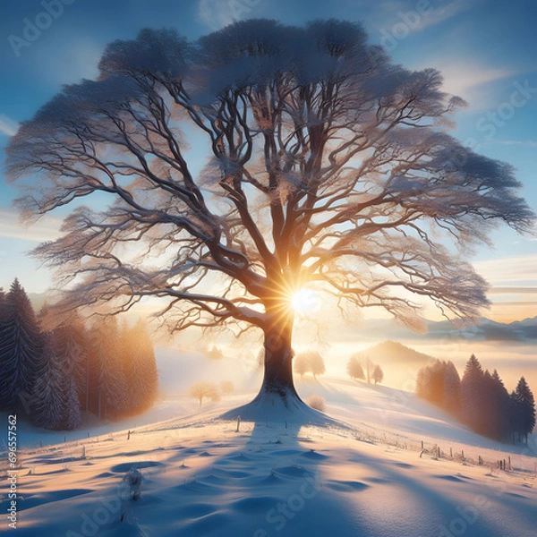 Obraz sunset in winter