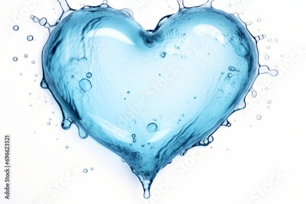 Obraz Heart symbol made from water isolated on a white background