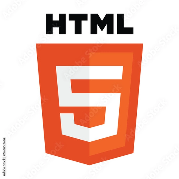 Fototapeta Vector illustration of HTML 5 badge isolated on white
