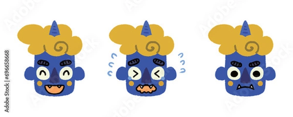 Obraz 青鬼のいろいろな表情イラストセット
