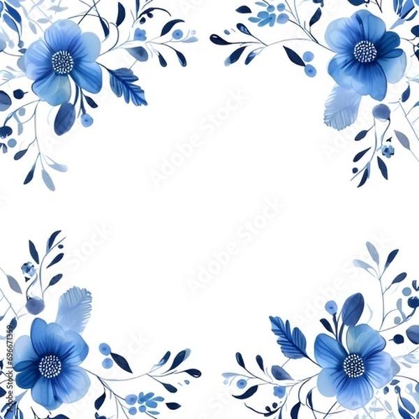Fototapeta Blue plant frame