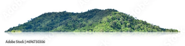 Fototapeta Mountain The isolated island has a shadow on a white background along the path. 