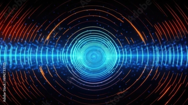 Fototapeta A captivating image featuring a mesmerizing blue and red spiral. This image can be used for various creative projects