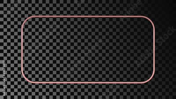 Obraz Rose gold glowing rounded rectangular frame