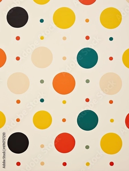 Fototapeta Playful Nursery Delight: Polka Dot Patterns and Simplistic Circles