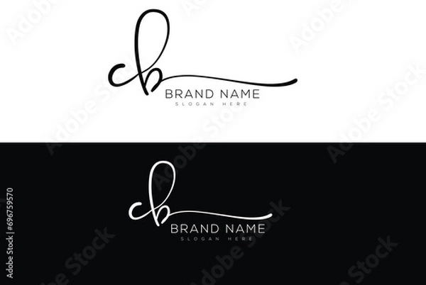 Obraz CB initial monogram handwritten signature logo