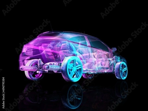 Fototapeta Transparent model cars.