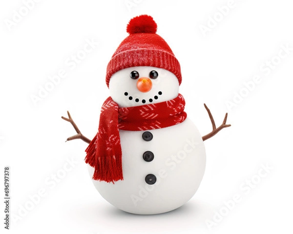 Fototapeta snowman isolated on white background