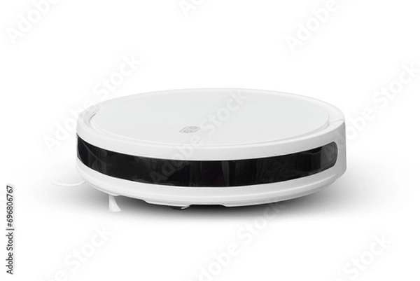 Obraz White robot vacuum cleaner on white isolated background