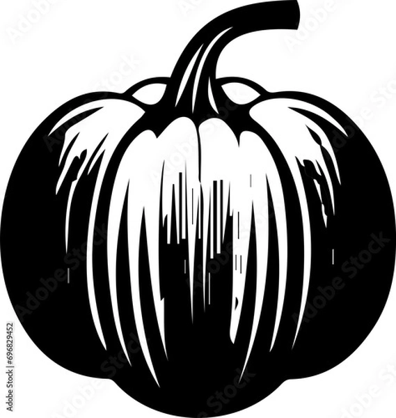 Fototapeta Flat vector graphic of linocut pumpkin