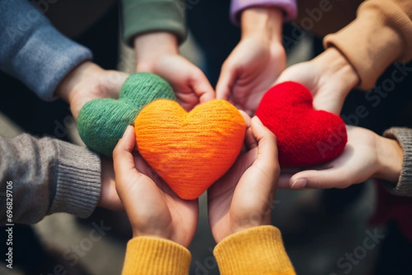 Fototapeta 하트 모양을 서로 나누는 손길
