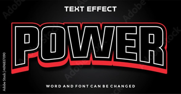 Fototapeta Power editable text effect