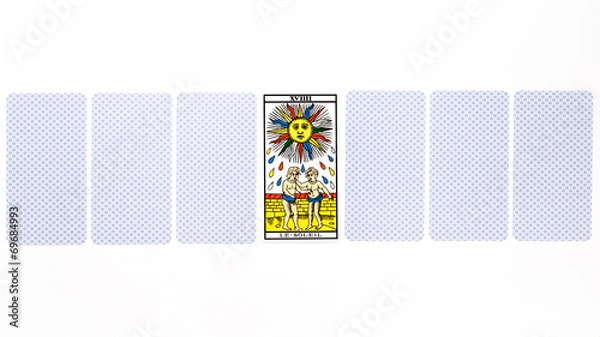 Fototapeta Tarot card sun draw