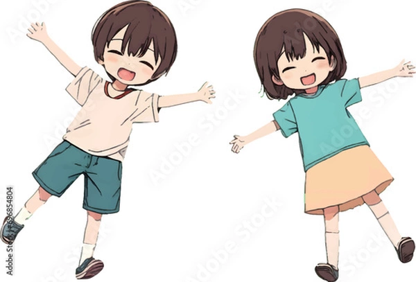 Fototapeta 寝る少年少女