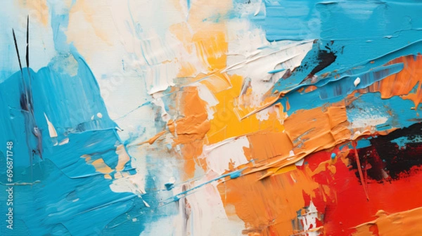 Fototapeta a wooden dock on a calm lake with trees in the background.